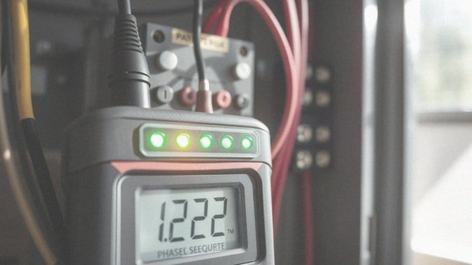 Jak tester kolejności faz sygnalizuje prawidłowość podłączeń?