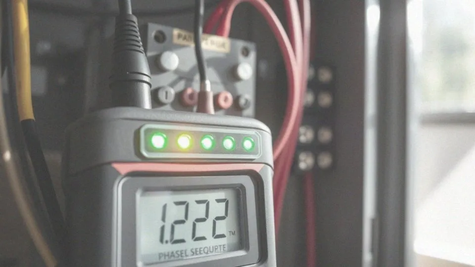 Jak tester kolejności faz sygnalizuje prawidłowość podłączeń?